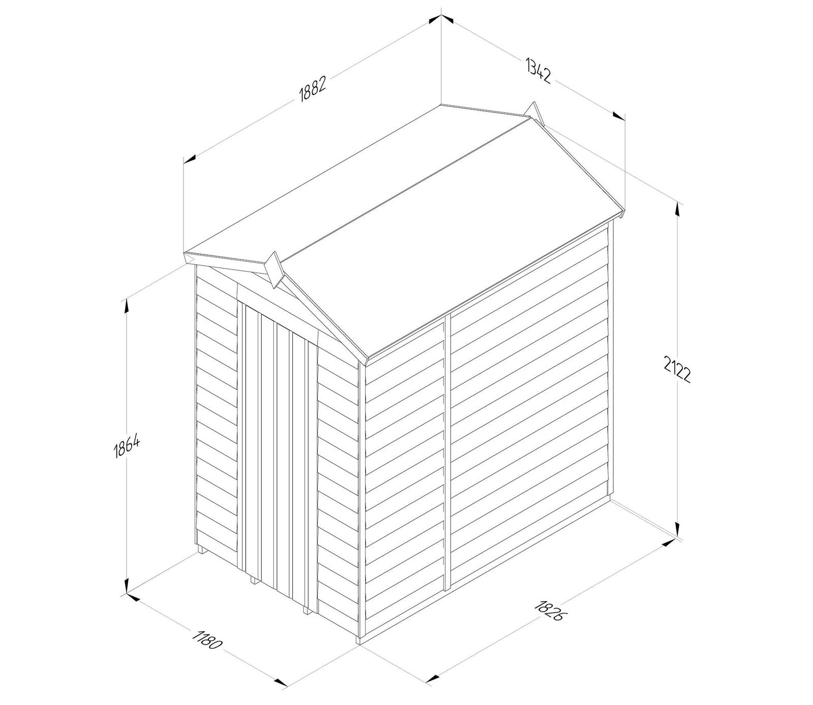 Forest 4 x 6 ft Overlap Security Shed - image 6