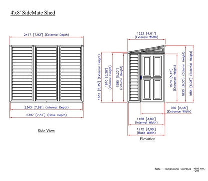 Duramax 4 x 8 ft Lean To Sidemate Plastic Shed - image 10
