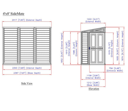 Duramax 4 x 8 ft Lean To Sidemate Plus Plastic Shed - image 9