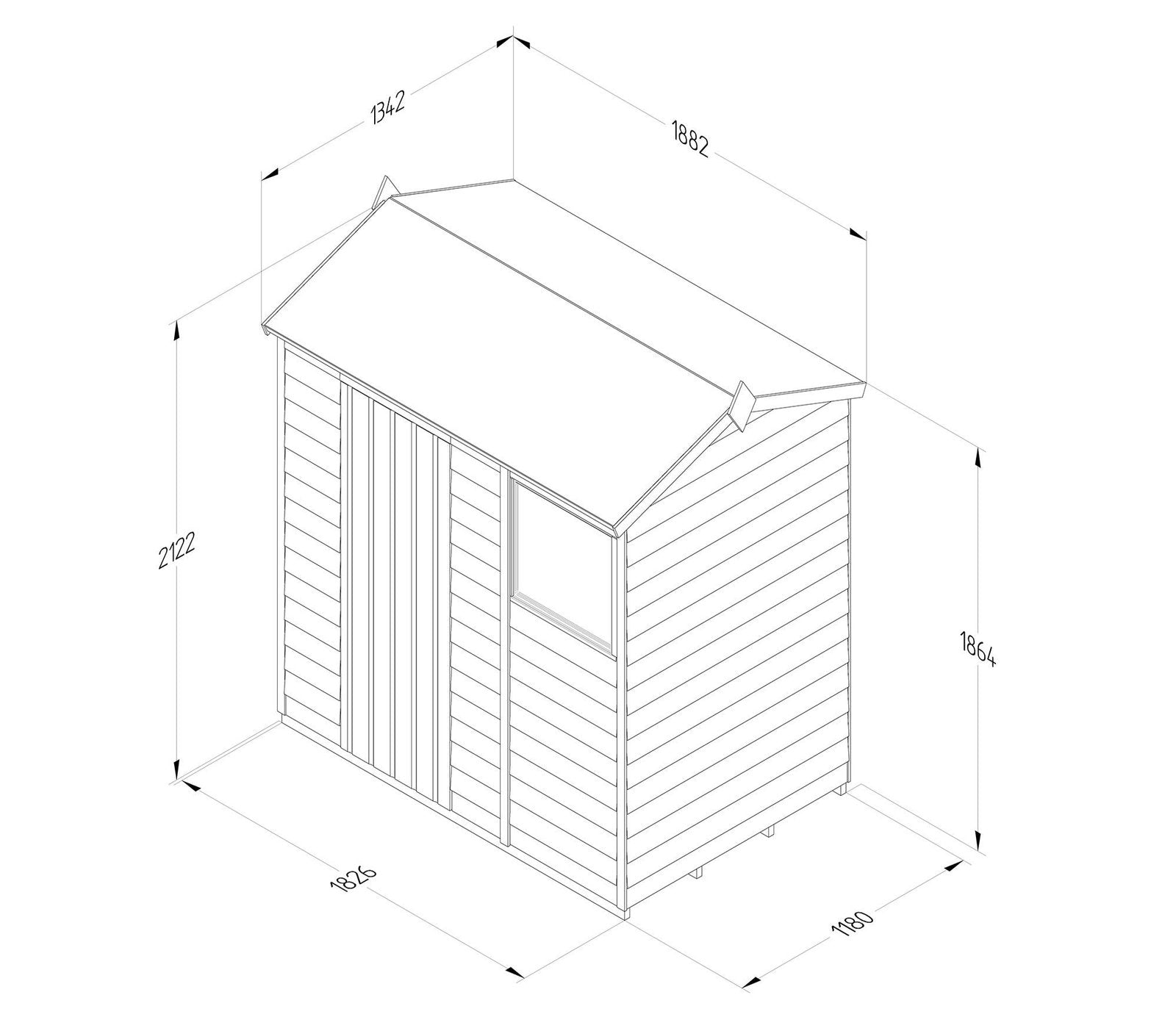 Forest 6 x 4 ft Overlap Reverse Shed - image 6