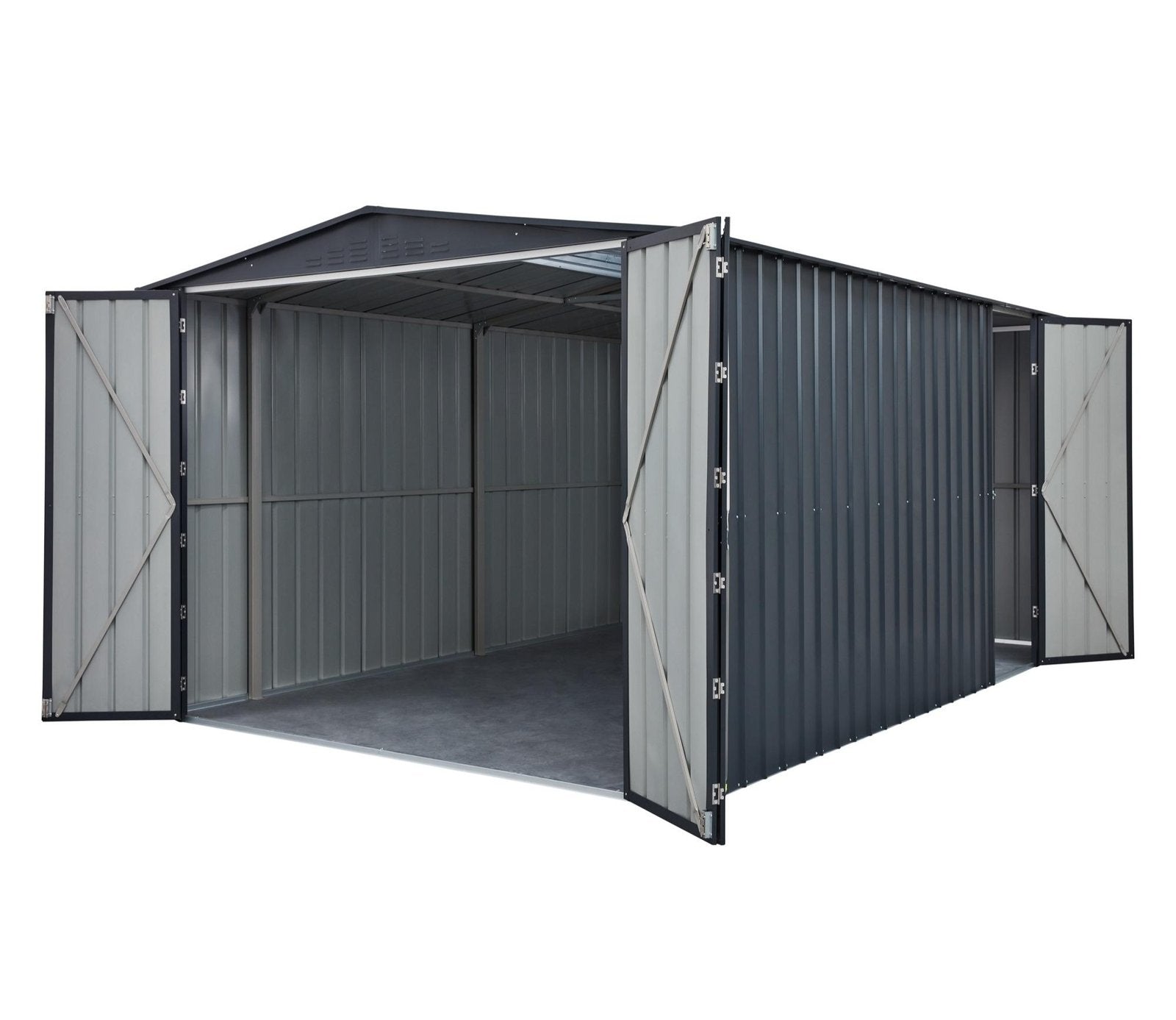 Globel 10 x 15 ft Dual Door Metal Workshop Garage - image 3
