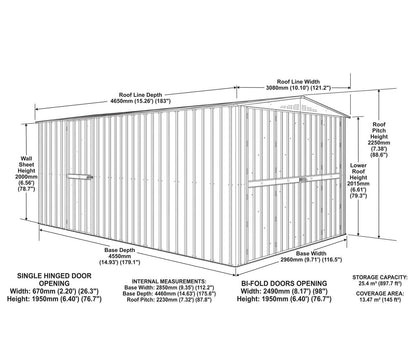 Globel 10 x 15 ft Dual Door Metal Workshop Garage - image 12