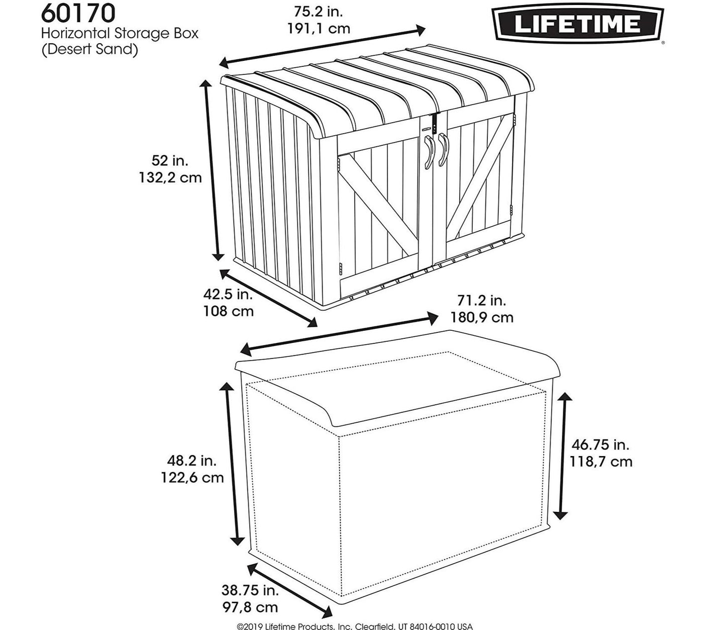 Lifetime 6 x 3.5 ft Low Garden Storage Box - image 8