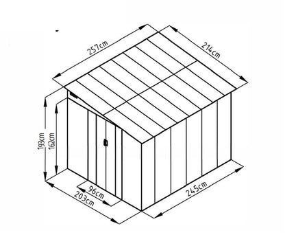 Lotus Sheds Arley 7 x 9 ft Lean To Metal Shed in Grey - image 4