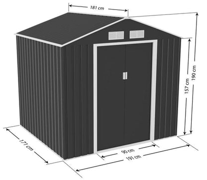Lotus Sheds Hera 7 x 6 ft Apex Metal Shed - image 5