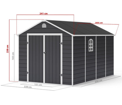 Lotus Sheds Sono 8 x 12 ft Apex Plastic Shed - image 6
