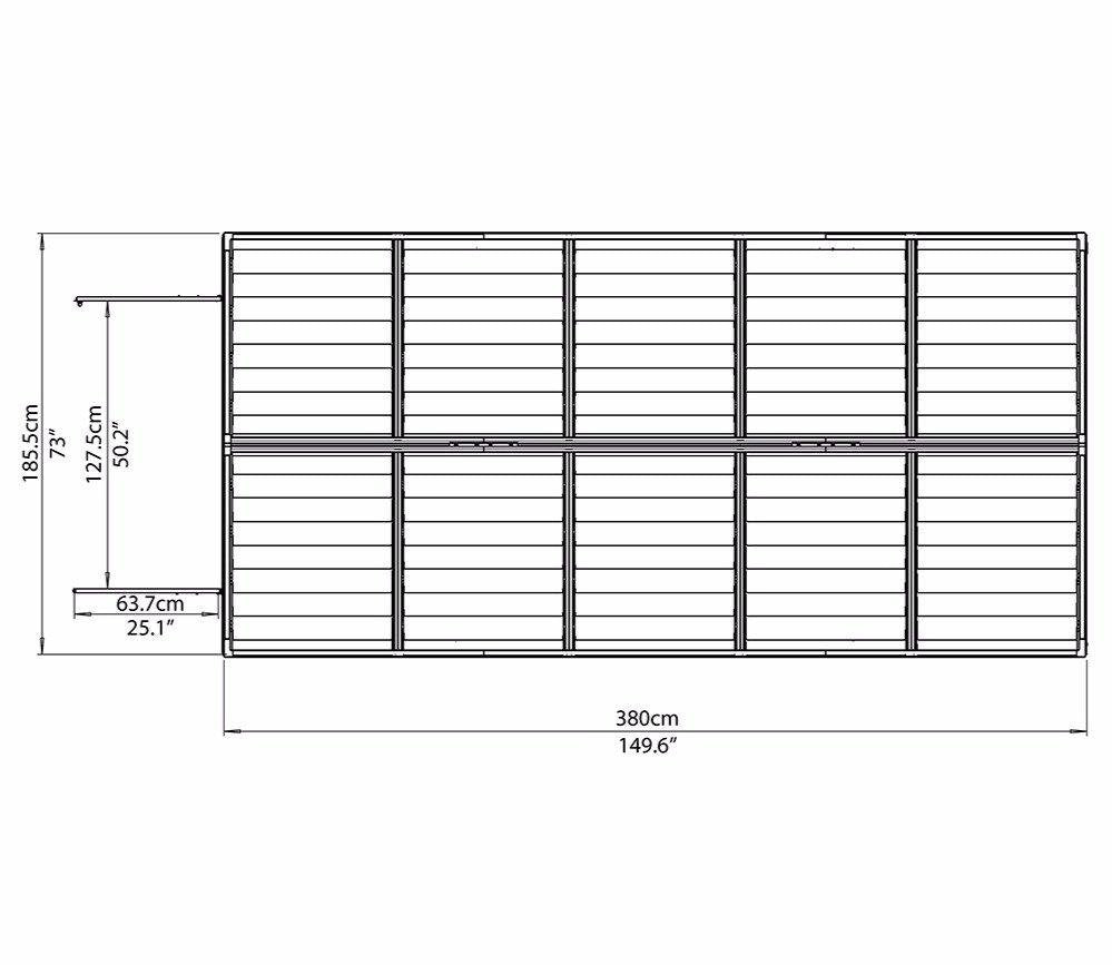 Palram Canopia 6 x 12 ft Skylight Anthracite Polycarbonate Shed - image 10