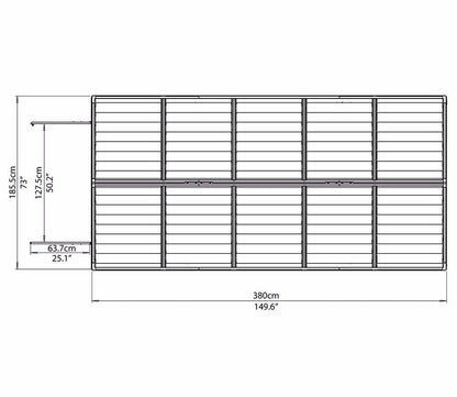Palram Canopia 6 x 12 ft Skylight Anthracite Polycarbonate Shed - image 10