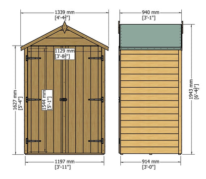 Shire Overlap 4 x 3 ft Dip Treated Shed - image 11