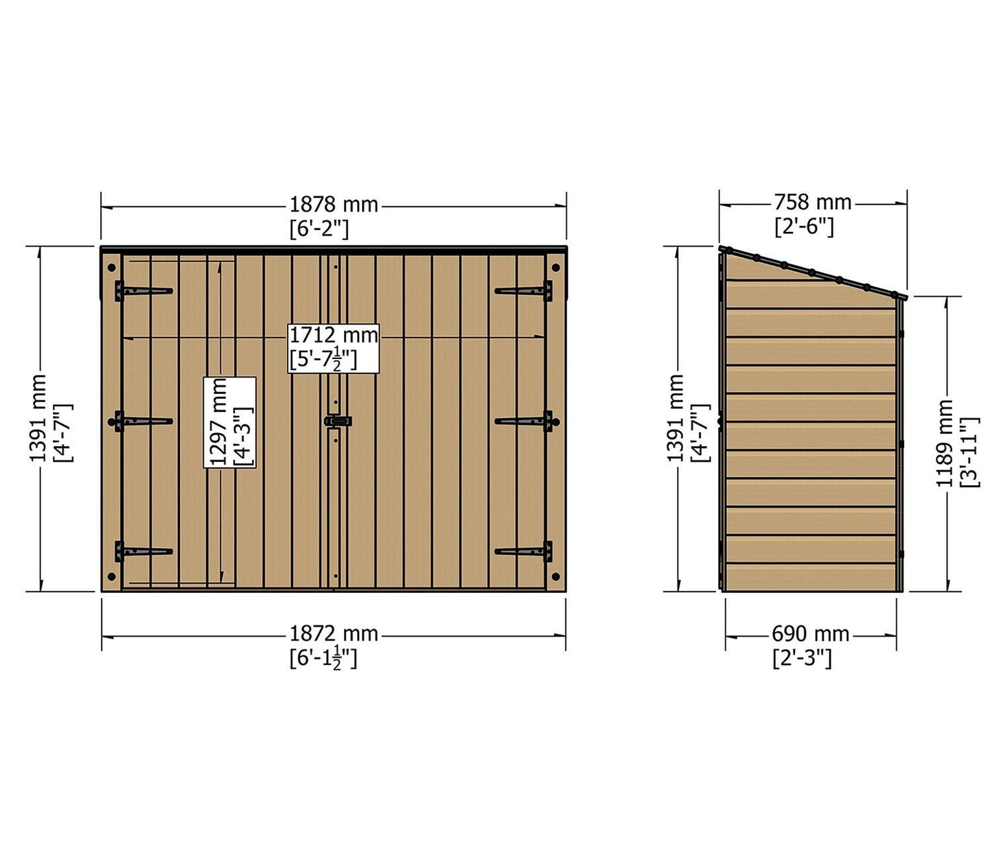 Shire Pent 6 x 2 ft Bike Store - image 6