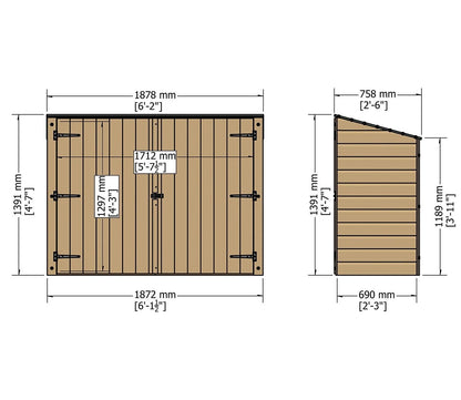 Shire Pent 6 x 2 ft Bike Store - image 6