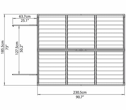 Palram Canopia 6 x 8 ft Skylight Anthracite Polycarbonate Shed - image 11