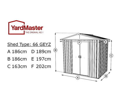YardMaster 6 x 6 ft Emerald Deluxe Metal Shed - image 9