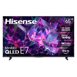 65" E7 Cinema Series Hi-QLED Mini-LED 4K UHD Smart Fire TV (65E7SF, 2026 NEW) - Native 144Hz, AI Picture, Dolby Vision IQ · Atmos, FALD, HDR10+ Adaptive, MEMC, Alexa+