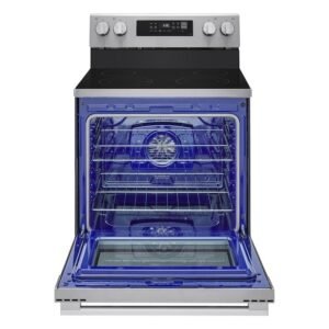 LG 30-in Glass Top 4 burners 6.3-cu ft Air Fry Convection Oven Freestanding Electric Range